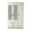 RD Furniture Ready assembled Classic 3 Door 2 Drawer Mirrored Wardrobe White 1