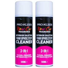(2 x 500ml) Interior Car Upholstery Foam Cleaner New Car Scent