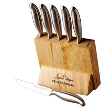 LIKE-NEW Jean-Patrique 6-Piece Stainless Steel Steak Knife Sets - with Block