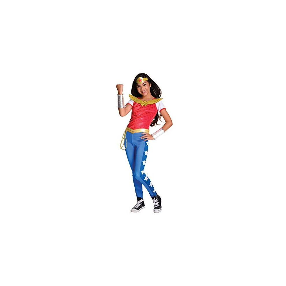 Rubies Like-New Rubie's Official Deluxe Wonder Woman Girls Fancy Dress Dc Comic Book Day Superhero Childs Costume