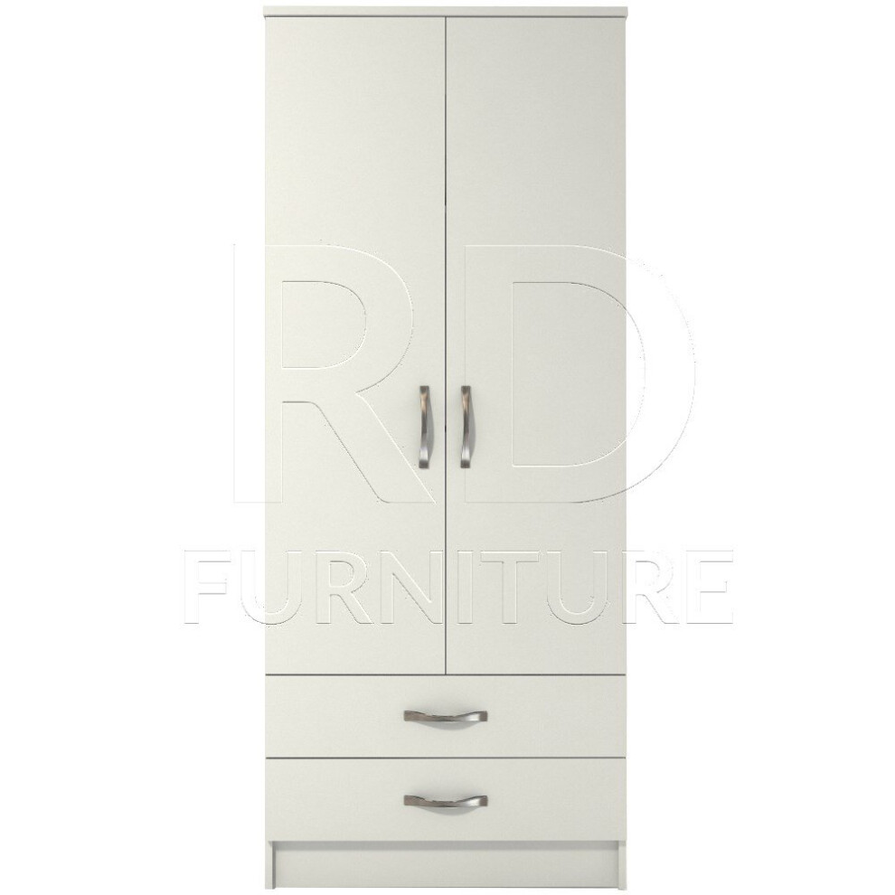 Ready assembled Classic 2 Door 2 Drawer Wardrobe White