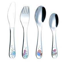 LIKE-NEW EXZACT Childrens Cutlery 4pcs Set Stainless Steel/Kids Cutler