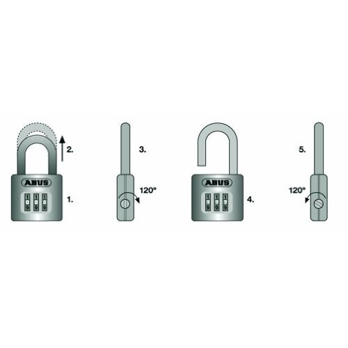 Abus LIKE-NEW Abus 190/60 Combination Padlock Closed Shackle 2