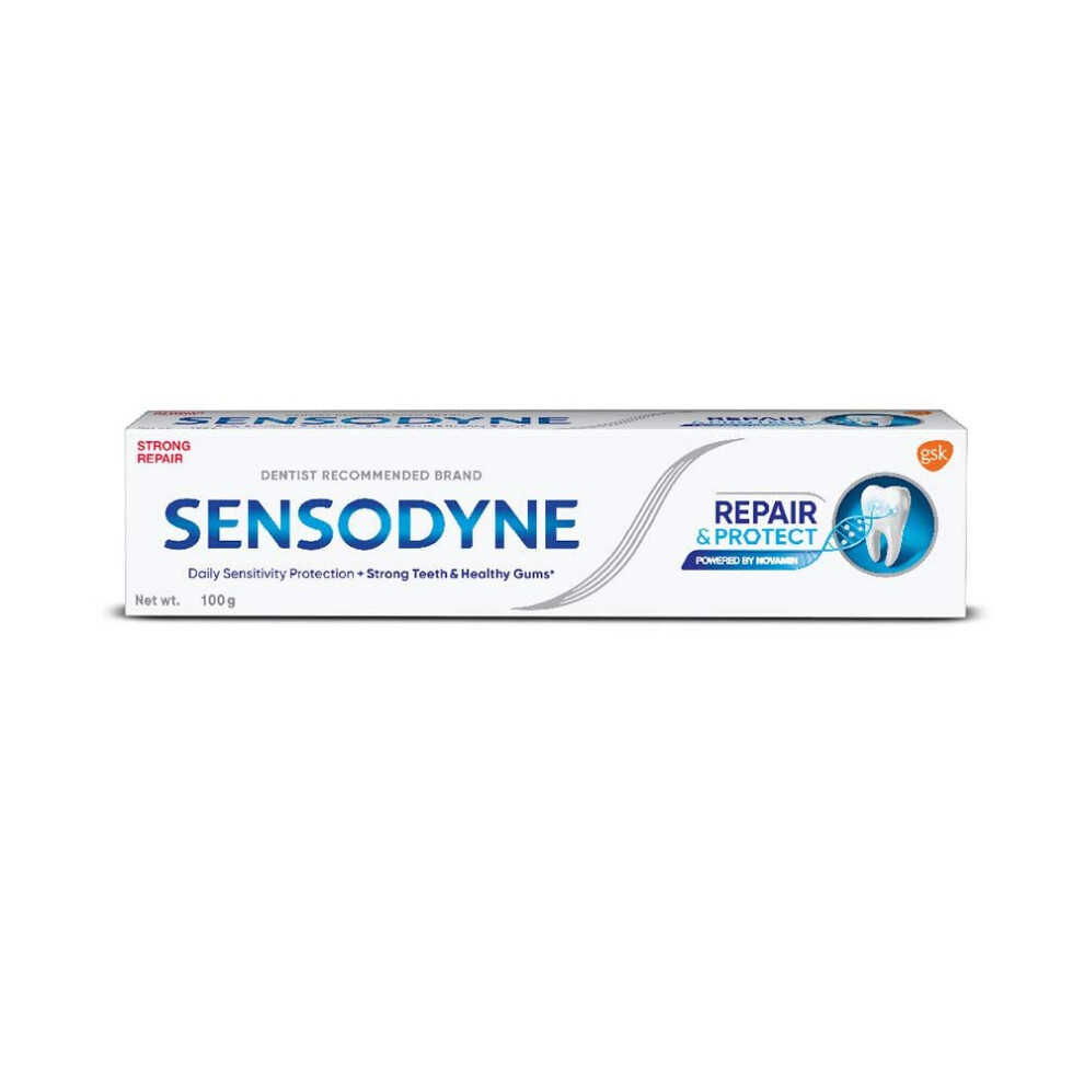 Sensodyne Sensitivity Relief Toothpaste: Repair & Protect Sensitive Toothpaste for daily repair, Dentist Recommended Brand, 100 gram