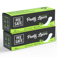 PEESAFE Aloe Vera Panty Liners (Pack of 50 Liners) | Curvy Design For Extra Comfort | Cottony-Soft Surface With 185mm Wide Optimal Coverage