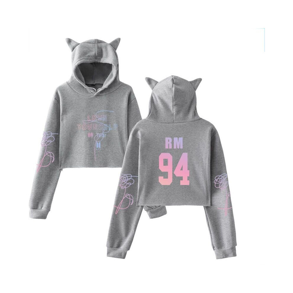 BTS Unisex 95 97 Hoodie Sweatshirt Cat Ear Cropped Top