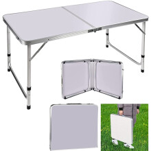 3FT Folding Table Camping Picnic Table Garden BBQ Party Table Adjustable Height