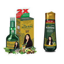 Kesh King Ayurvedic Scalp and Hair Oil, 100ml & Anti Hairfall Shampoo, 200ml Combo