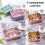 (Green) 4 Compartment Lunch Box Adults Kids Food Container 1