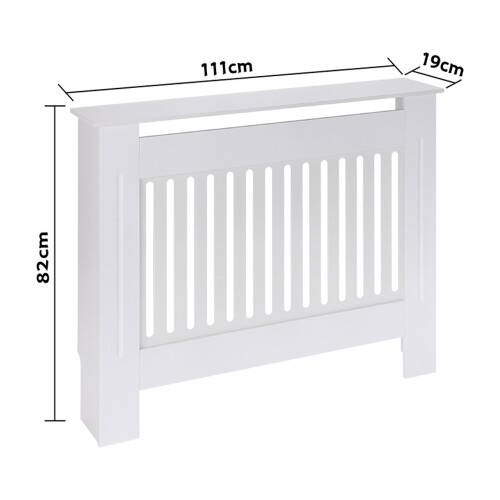Wooden Radiator Cover (Medium White) Radiator Covers Modern White 1