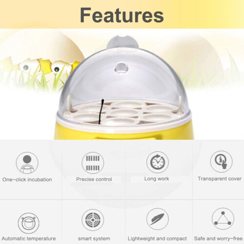 Mini 7 Egg Incubator Digital Chicken Hatcher w/ Automatic Temperature Control 1