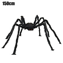 (150cm) Halloween Giant Spider Black Soft Hairy Scary Spider Outdoor Indoor Decor