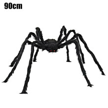 (90cm) Halloween Giant Spider Black Soft Hairy Scary Spider Outdoor Indoor Decor