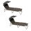 2 Pack Textilene Reclining Folding Sun Lounger with Sunshade 1