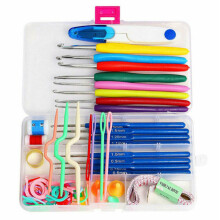 57 x Crochet Hook Kit Yarn Knitting Needle Sewing Tool Grip Set w/ Box