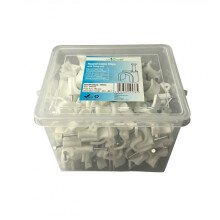 (14mm) White Round Cable Clips K-Type Trade Box
