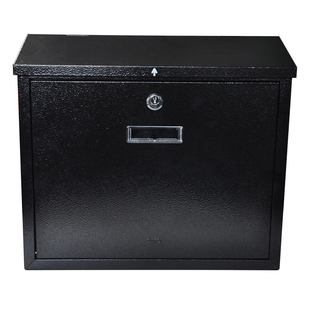 (Black) DWD Wall Mounted Lockable Letter Mail Box