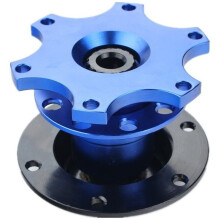 (Blue) Universal Snap Off Steering Wheel Quick Lock Quick Release 6 Hole Hub Adapter Boss Kit For Car