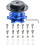 (Blue) Universal Snap Off Steering Wheel Quick Lock Quick Release 6 Hole Hub Adapter Boss Kit For Car 3