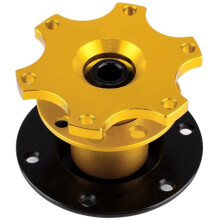 (Glod) Universal Snap Off Steering Wheel Quick Lock Quick Release 6 Hole Hub Adapter Boss Kit For Car