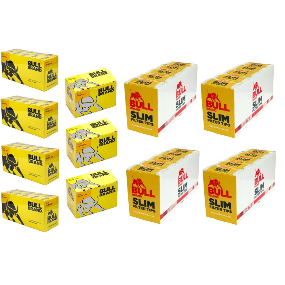 Bull Brand 10 Boxes Slim Slimline Loose Filter Smoking Tips 165 Per Box 6Mm