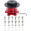 (Red) Universal Snap Off Steering Wheel Quick Lock Quick Release 6 Hole Hub Adapter Boss Kit For Car 2