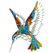 Wall Art - Hand Painted - Metal - HUMMINGBIRD - Indoor & Outdoor
