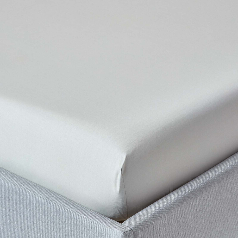 Silver Grey Egyptian Cotton Fitted Sheet 200 TC, Double