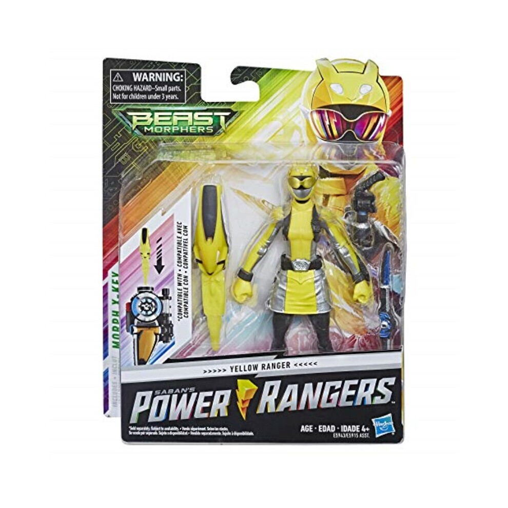 Power Rangers Beast Morphers Yellow Ranger 6 Action Figure Toy Inspired by The TV Show