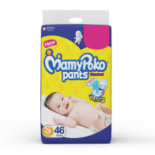 MamyPoko Pants Standard Baby Diapers, Small (4 - 8 kg) 46 Count