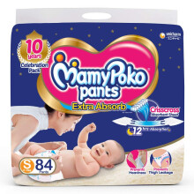 MamyPoko Pants Extra Absorb Baby Diaper, Small (Pack of 84)