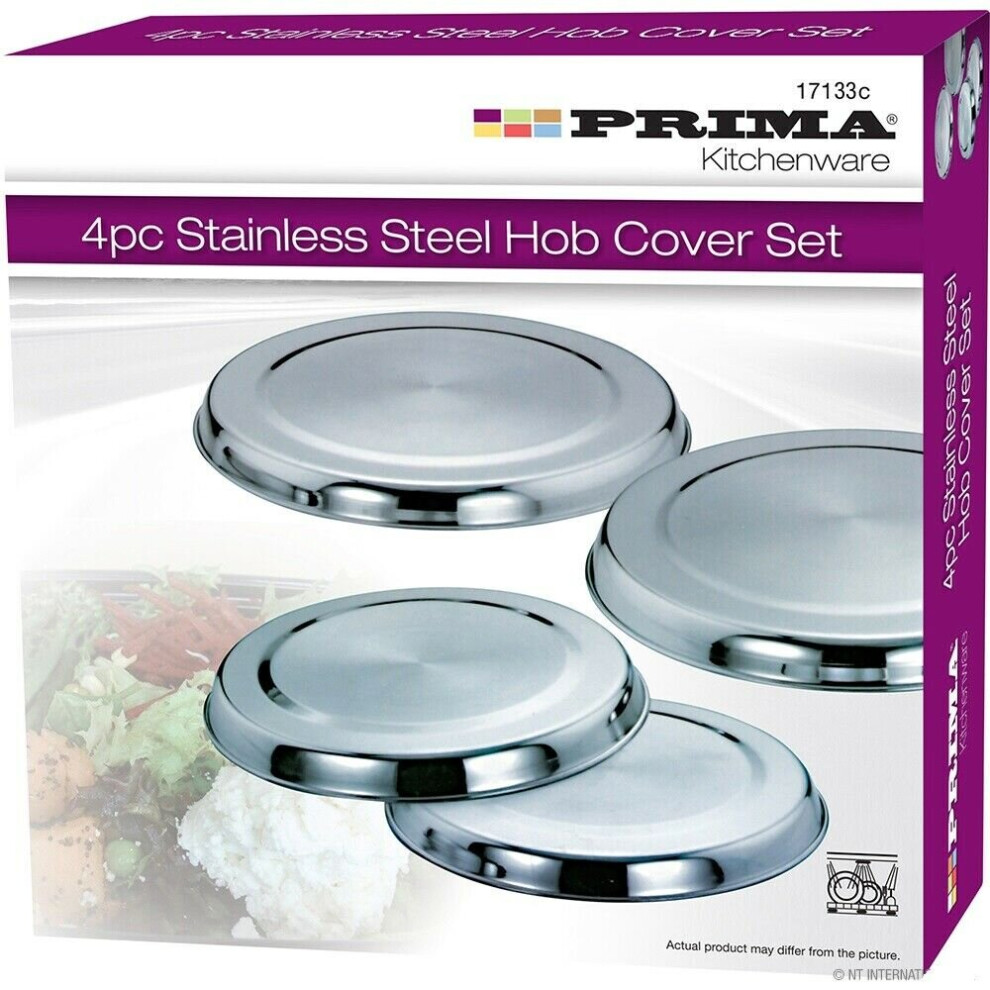 SET OF 4 STAINLESS STEEL HOB PROTECTOR COVERS SET KITCHEN LIGHTWEIGHT