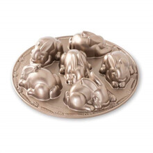 Nordic Ware Baby Bunny Cast Aluminum Cakelet, 4.5 Cup Capacity, Toffee
