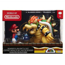 Nintendo Super Mario Bowser vs Mario Diorama 3-Pack Set (Bowser, Mario, Bob-omb) 64512