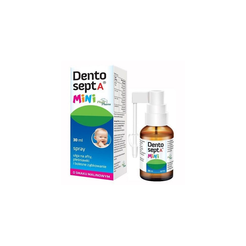 Phytopharm Dentosept A Mini Spray, Ulga Na Afty, PleåNiawki I Bolesne ZäBkowanie, Smak Malinowy, 30 Ml