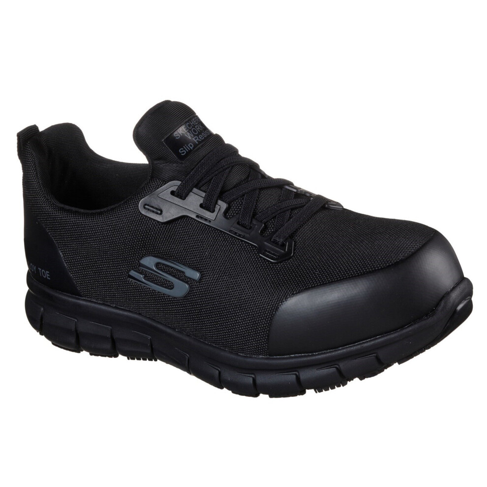 (Black, 4) Skechers Women's Sure Track Jixie Safety Trainer Black 32946