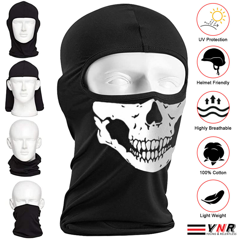 (White) Black Ultra Thin Balaclava Ski Moto Bike Face Mask Outdoor Sports Swat