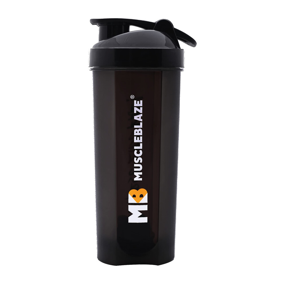 MuscleBlaze Plastic Leakproof, BPA-Free Phirse Zidd Kar Sipper Shaker Bottle Ideal for Whey Protein, Pre Workout, and BCAA Shakes, Color White, 650 ml