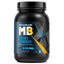 MuscleBlaze Whey Energy with Whey & Multivitamins Blend (Chocolate, 1 kg / 2.2 lb, 30 Servings)