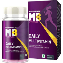 MuscleBlaze Daily Multivitamin for Women, 20 Vitamins & Minerals Blend with Antioxidants and Immunity Boosters, 60 Tablets
