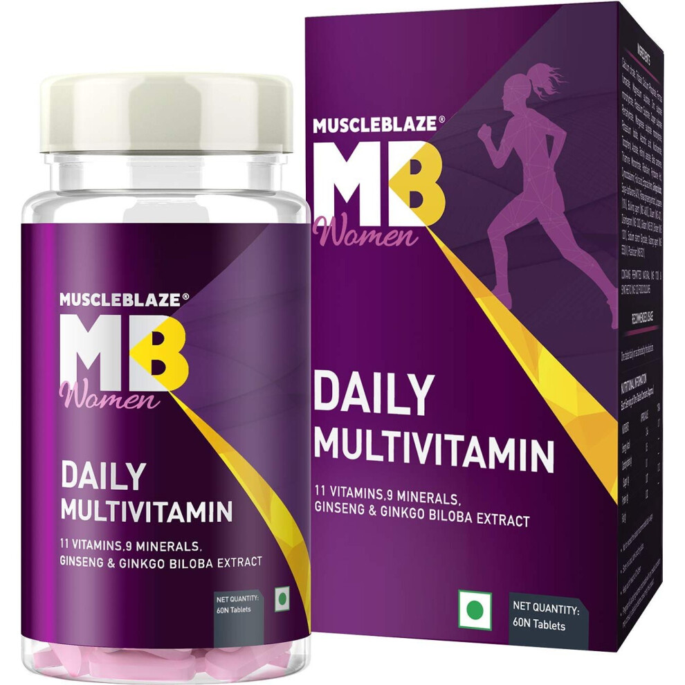 Muscleblaze Daily Multivitamin For Women, 20 Vitamins & Minerals Blend With Antioxidants And Immunity Boosters, 60 Tablets