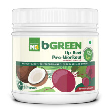 bGREEN by Muscleblaze PreSports Endurance Mix, Pre Workout Supplement, 19 Servings, 100% Vegan, Gluten Free, Beetroot Powder & MCT Performance Blend W