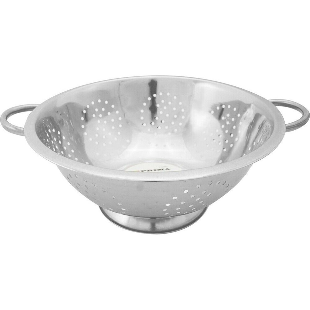 NEW 28CM STAINLESS STEEL DEEP COLANDER KITCHEN LIGHTWEIGHT STRAINER