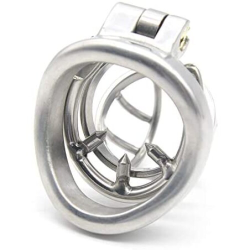 Male Chastity Device Removable Pain Ring with Air-Flow Tip Silver 2