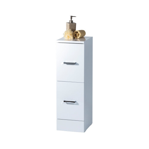 Loreto Freestanding High Gloss Slimline Bathroom 2 Draw Storage