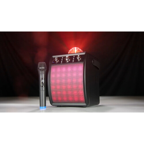 (2 x Wireless Mics) Moonbox Karaoke Machine with Wireless Microphone & Disco Light 1