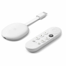 Google Chromecast with Google TV (Snow/White) - 4K HDR Streaming, Dolby Vision, HDR10+, Dolby Atmos, Voice Remote, Cast & Mirror
