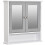 kleankin Wall Mounted Mirror Cabinet W/ Double Mirror Doors & Shelf 1