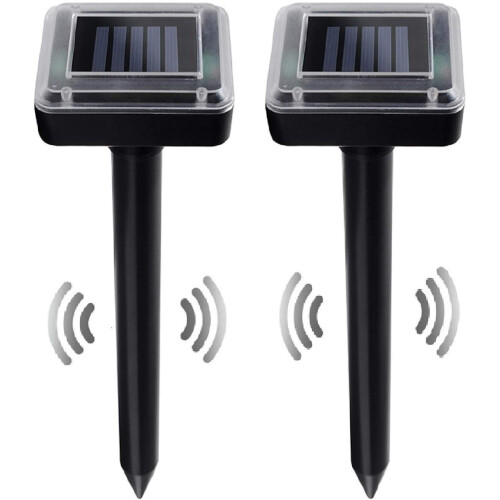 Pack of 2 Solar Mouse Repellent Ultrasonic, Animal Repellent Waterproof with Solar Powered for Outdoors
