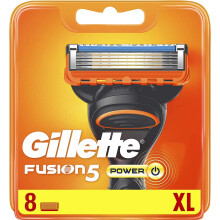 Gilette Fusion5 Power Razor Blades, 8 Refill Blades, 5 Anti-Irritation Blades with Precision Back Trimmer, Fits Fusion5 & Fusion5 Cordless Shavers